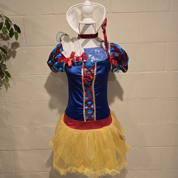 Disney JR Ladies Snow White 6 PIECE Costume Medium 7 - 9 Cosplay Halloween New. - Picture 1 of 10